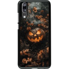 Coque Huawei P20 - Halloween 2025 Pumpkin with flowers