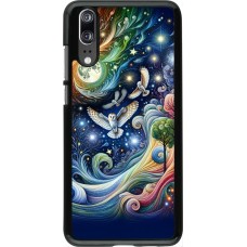 Huawei P20 Case Hülle - Fliegender Blumen-Eule