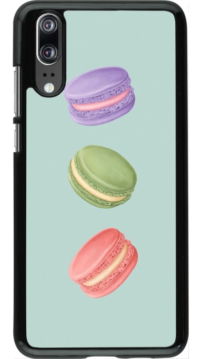 Coque Huawei P20 - Macarons on green background