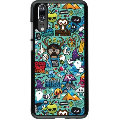 Coque Huawei P20 - Mixed Cartoons Turquoise