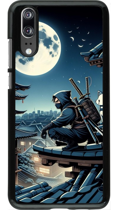 Coque Huawei P20 - Ninja sous la lune