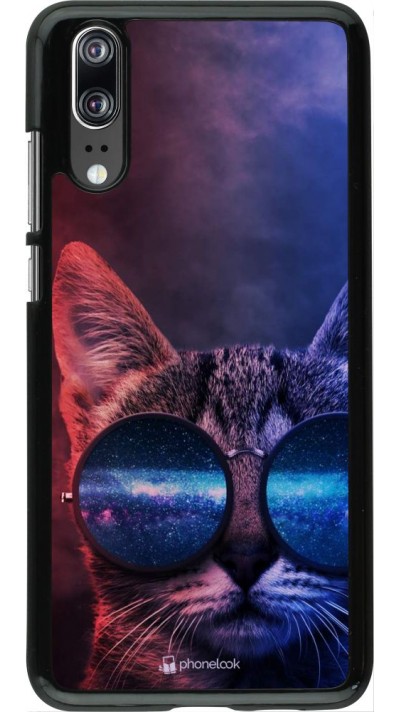 Coque Huawei P20 - Red Blue Cat Glasses
