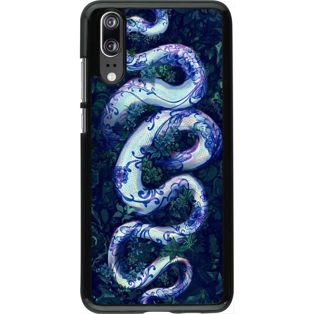 Huawei P20 Case Hülle - Snake Blue Anaconda
