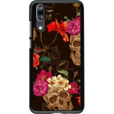 Coque Huawei P20 - Skulls and flowers
