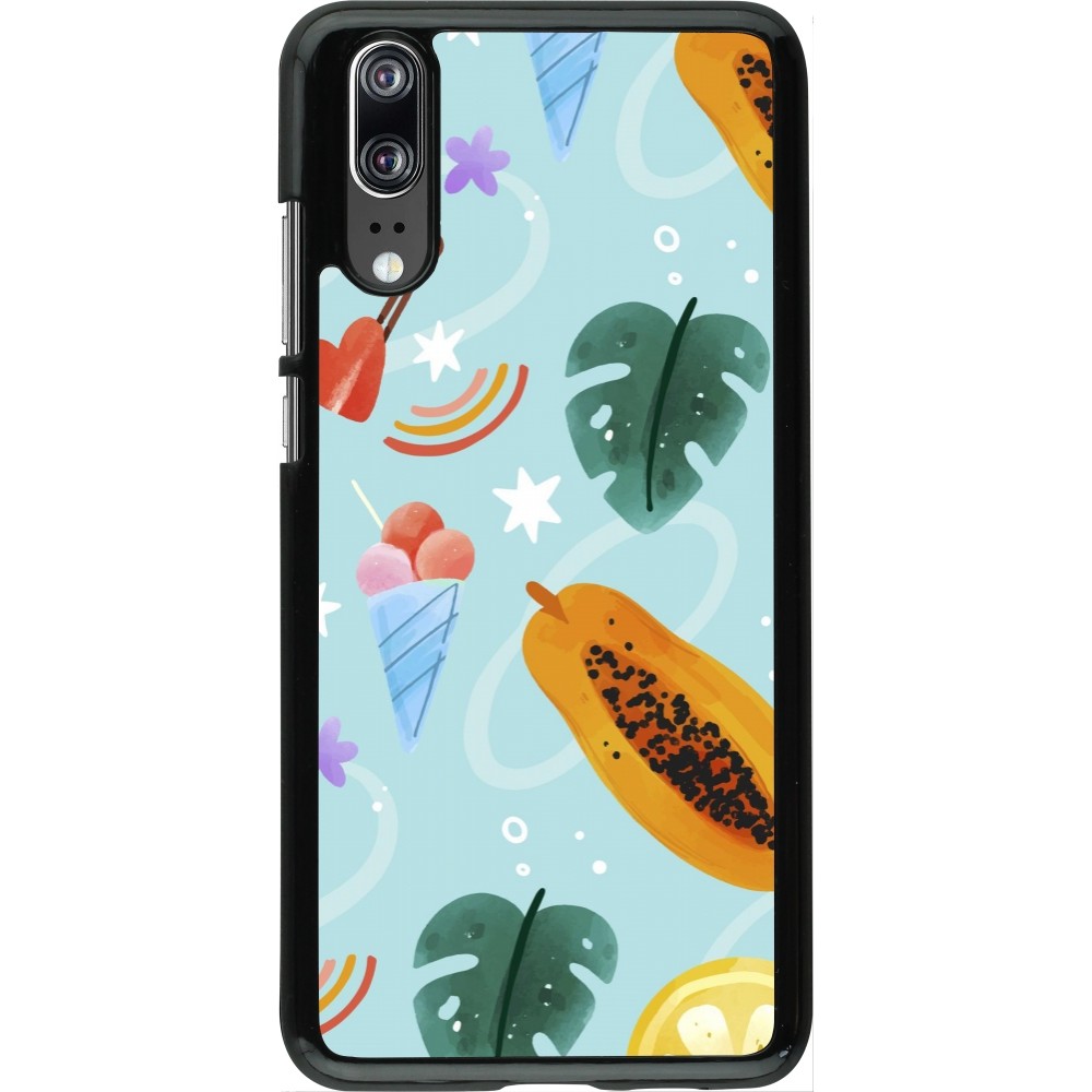 Coque Huawei P20 - Summer 2025 Pattern papaya