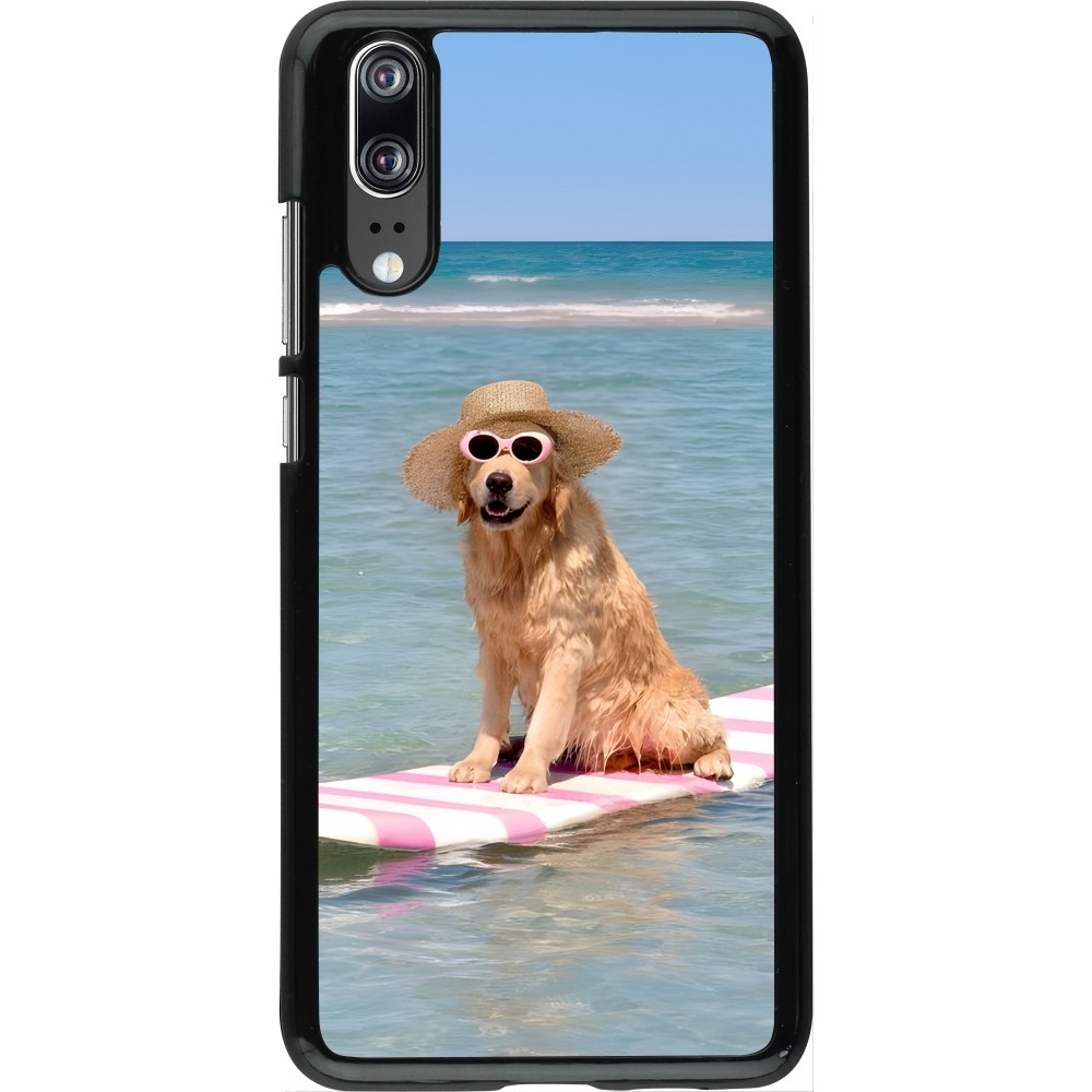 Huawei P20 Case Hülle - Summer Dog on Paddle