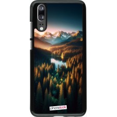Huawei P20 Case Hülle - Sonnenuntergang Waldsee