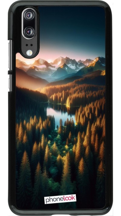 Coque Huawei P20 - Sunset Forest Lake