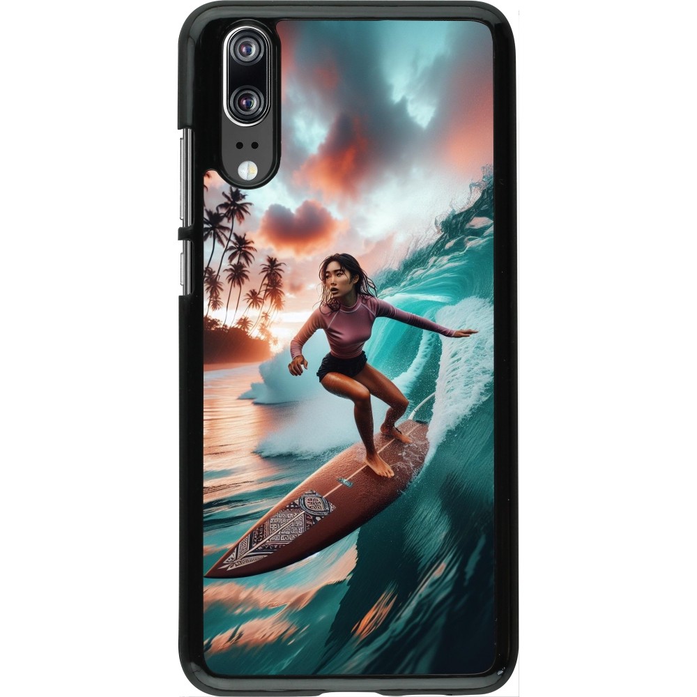 Huawei P20 Case Hülle - Surferin aus Bali