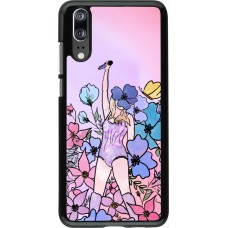 Huawei P20 Case Hülle - Taylor Swift Sketch - Pink