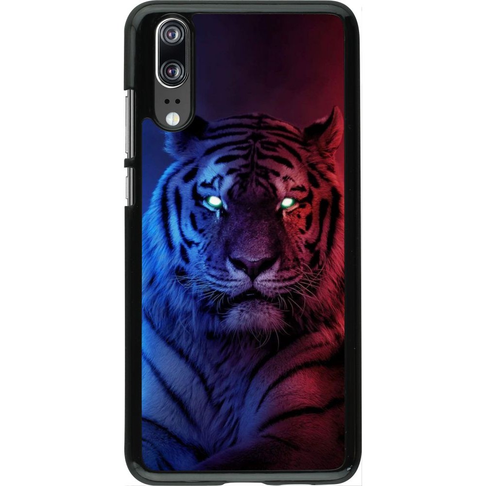 Coque Huawei P20 - Tiger Blue Red