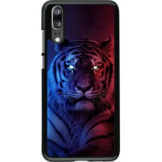 Coque Huawei P20 - Tiger Blue Red