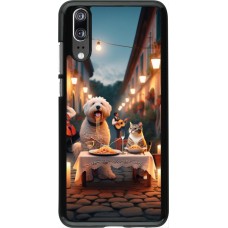 Coque Huawei P20 - Valentine 2024 Dog & Cat Candlelight
