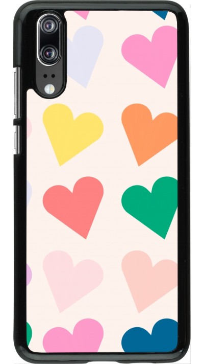 Coque Huawei P20 - Valentine 2023 colorful hearts