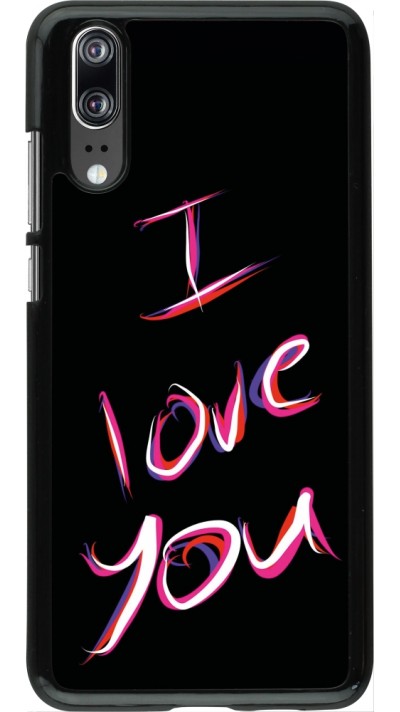 Coque Huawei P20 - Valentine 2023 colorful I love you