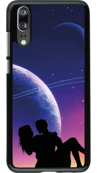 Coque Huawei P20 - Valentine 2023 couple love to the moon