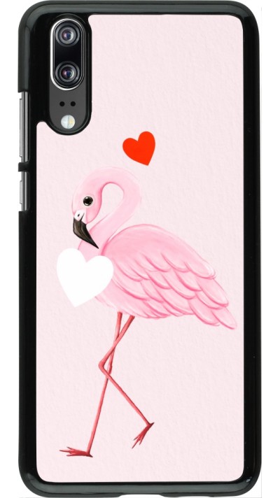Coque Huawei P20 - Valentine 2023 flamingo hearts