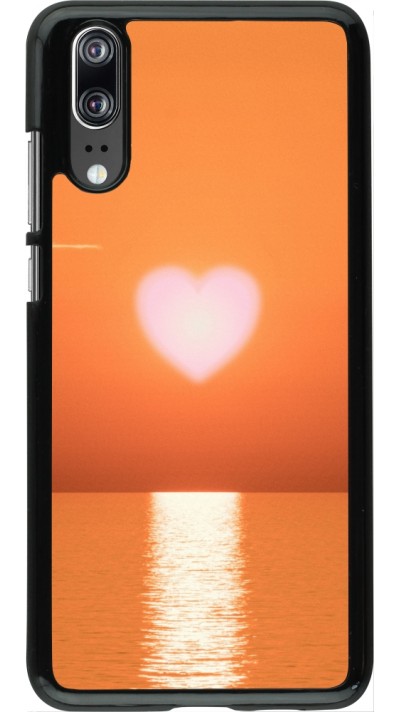Coque Huawei P20 - Valentine 2023 heart orange sea