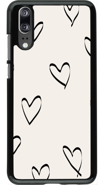 Coque Huawei P20 - Valentine 2023 minimalist hearts
