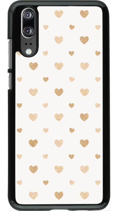 Coque Huawei P20 - Valentine 2023 multiple gold hearts