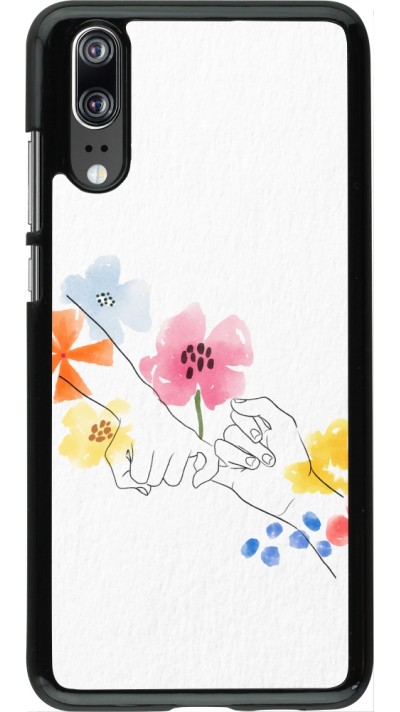Coque Huawei P20 - Valentine 2023 pinky promess flowers