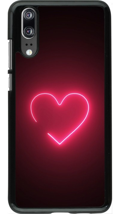 Coque Huawei P20 - Valentine 2023 single neon heart