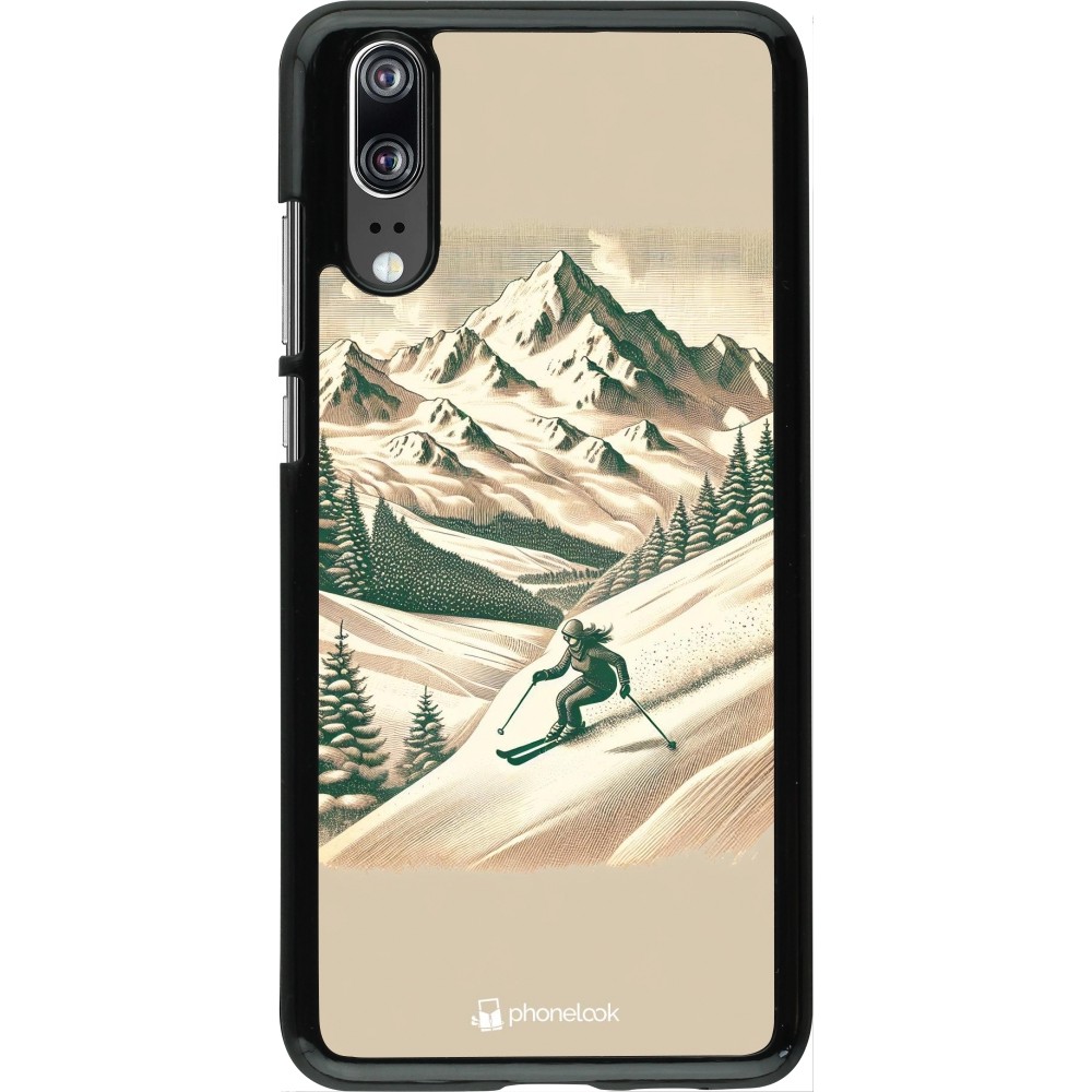 Coque Huawei P20 - Vintage Ski Mountain