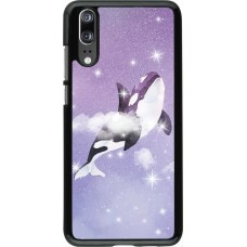 Coque Huawei P20 - Whale in sparking stars