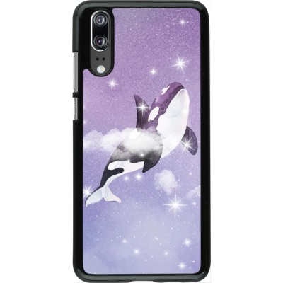 Coque Huawei P20 - Whale in sparking stars