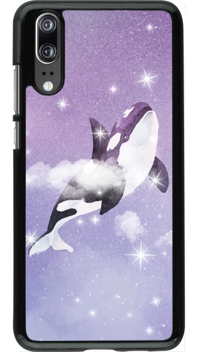 Coque Huawei P20 - Whale in sparking stars