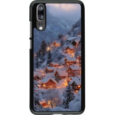 Huawei P20 Case Hülle - Winter 25 Winter snowy village