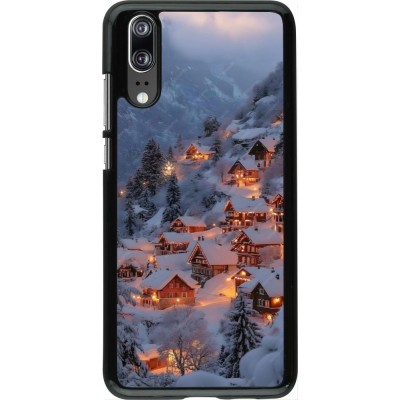 Huawei P20 Case Hülle - Winter 25 Winter snowy village