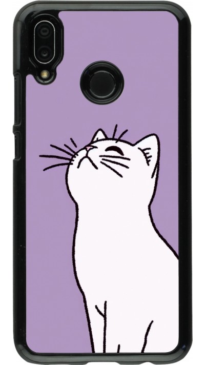 Huawei P20 Lite Case Hülle - Chat auf lila Hintergrund