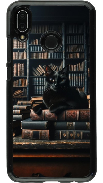 Huawei P20 Lite Case Hülle - Katze Bücher dunkel