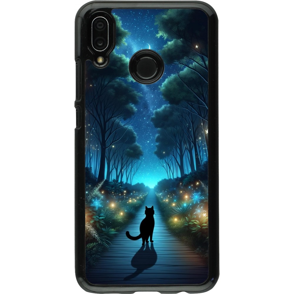 Huawei P20 Lite Case Hülle - Schwarze Katze Spaziergang