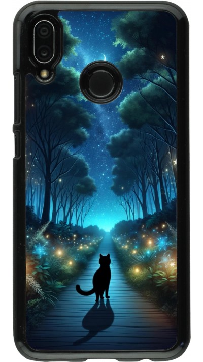 Huawei P20 Lite Case Hülle - Schwarze Katze Spaziergang