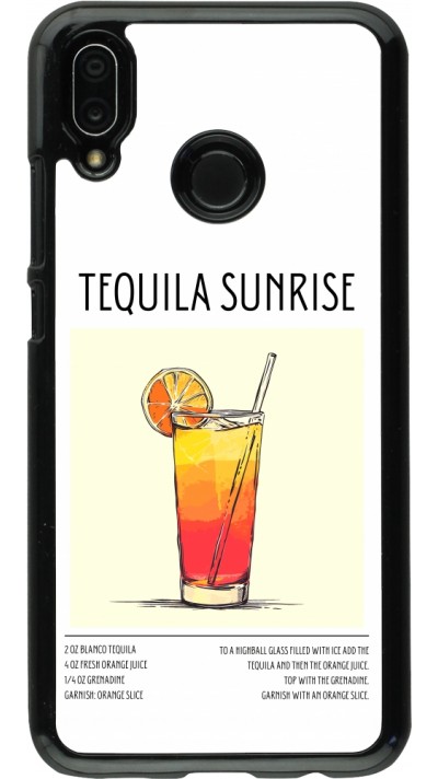 Huawei P20 Lite Case Hülle - Cocktail Rezept Tequila Sunrise