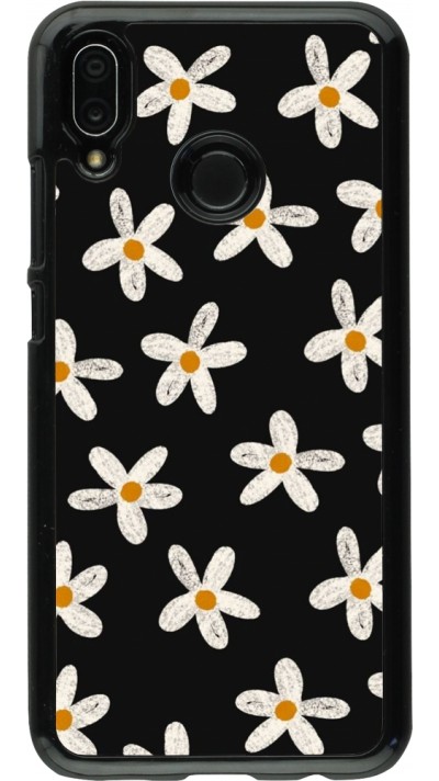 Coque Huawei P20 Lite - Easter 2024 white on black flower
