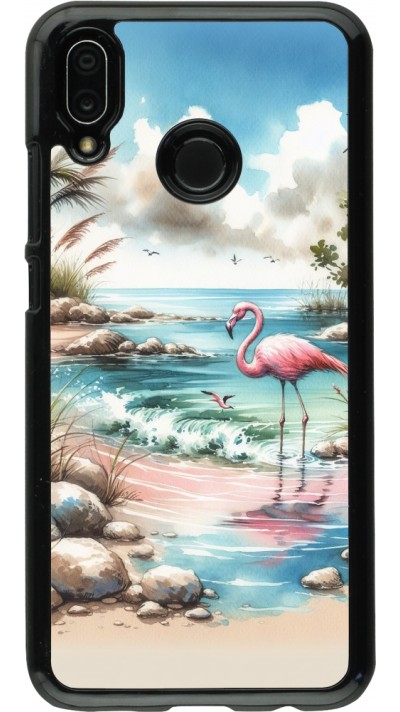 Coque Huawei P20 Lite - Flamant rose aquarelle