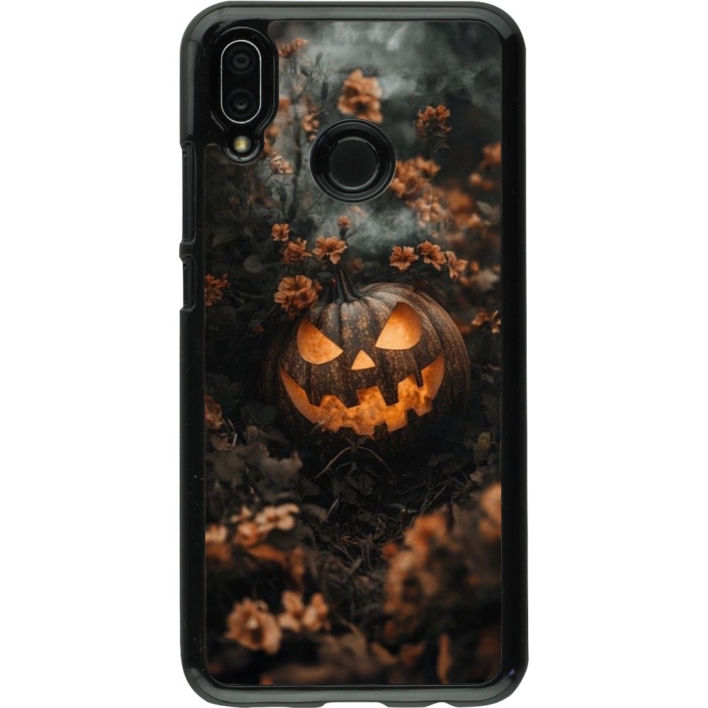 Huawei P20 Lite Case Hülle - Halloween 2025 Pumpkin with flowers