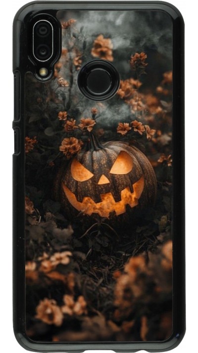 Huawei P20 Lite Case Hülle - Halloween 2025 Pumpkin with flowers