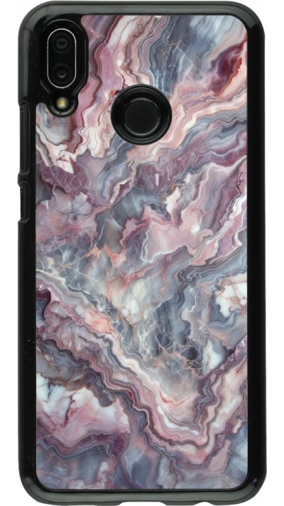 Huawei P20 Lite Case Hülle - Violetter silberner Marmor