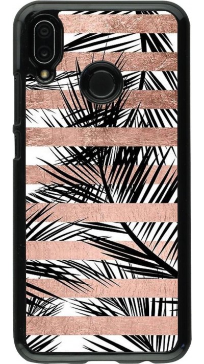 Coque Huawei P20 Lite - Palm trees gold stripes