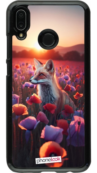 Huawei P20 Lite Case Hülle - Purpurroter Fuchs bei Dammerung