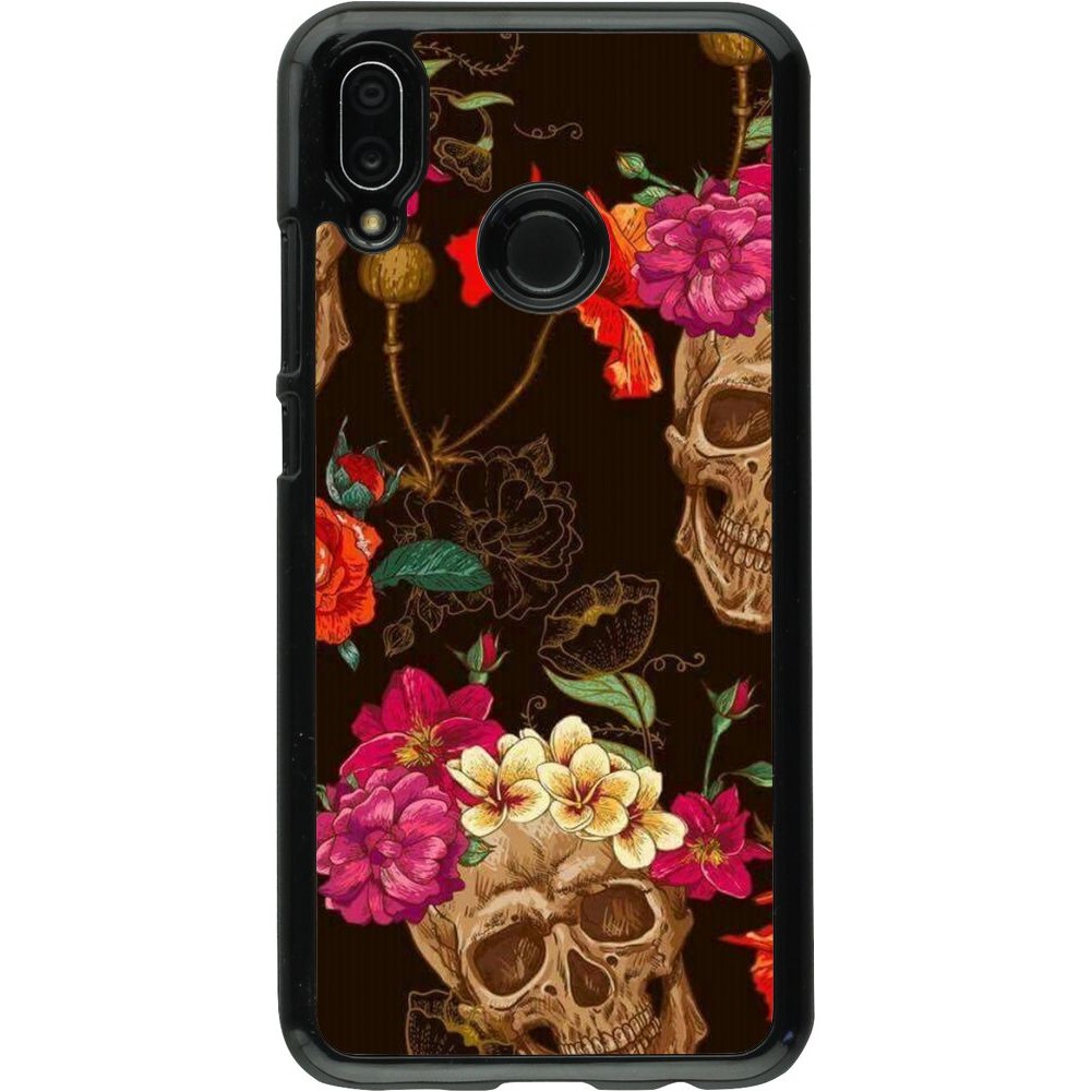 Hülle Huawei P20 Lite - Skulls and flowers