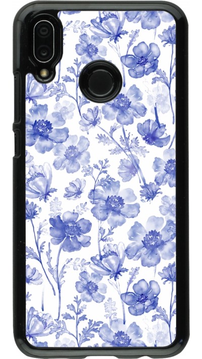 Huawei P20 Lite Case Hülle - Spring 23 watercolor blue flowers