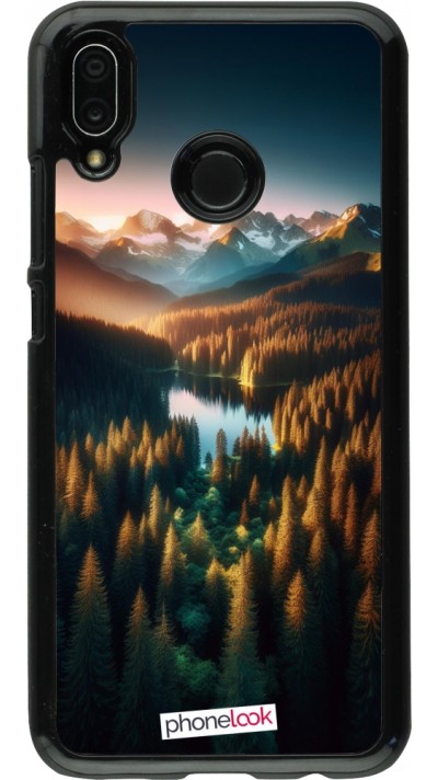Huawei P20 Lite Case Hülle - Sonnenuntergang Waldsee