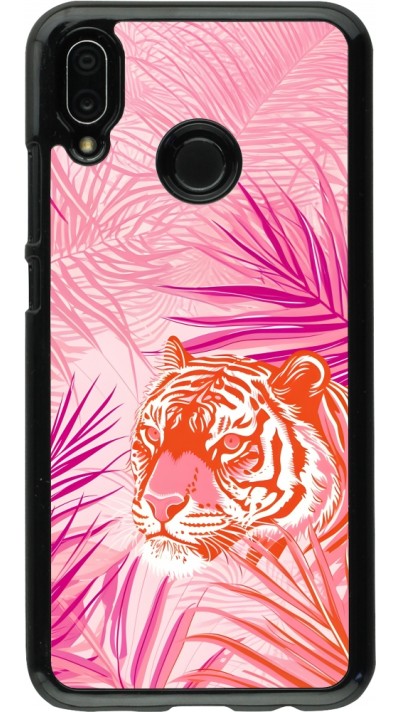 Huawei P20 Lite Case Hülle - Tiger Palmen rosa