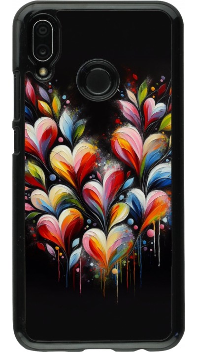 Coque Huawei P20 Lite - Valentine 2024 Coeur Noir Abstrait