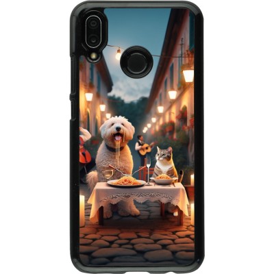 Huawei P20 Lite Case Hülle - Valentin 2024 Hund & Katze Kerzenlicht